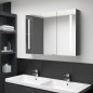 vidaXL LED-Spiegelschrank fürs Bad 89x14x62 cm Glänzend Grau vidaXL LED-Spiegelschrank fürs Bad 89x14x62 cm Glänzend Grau