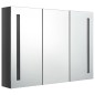 vidaXL LED-Spiegelschrank fürs Bad 89x14x62 cm Glänzend Grau vidaXL LED-Spiegelschrank fürs Bad 89x14x62 cm Glänzend Grau