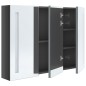 vidaXL LED-Spiegelschrank fürs Bad 89x14x62 cm Glänzend Grau vidaXL LED-Spiegelschrank fürs Bad 89x14x62 cm Glänzend Grau