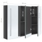 vidaXL LED-Spiegelschrank fürs Bad 89x14x62 cm Glänzend Grau vidaXL LED-Spiegelschrank fürs Bad 89x14x62 cm Glänzend Grau