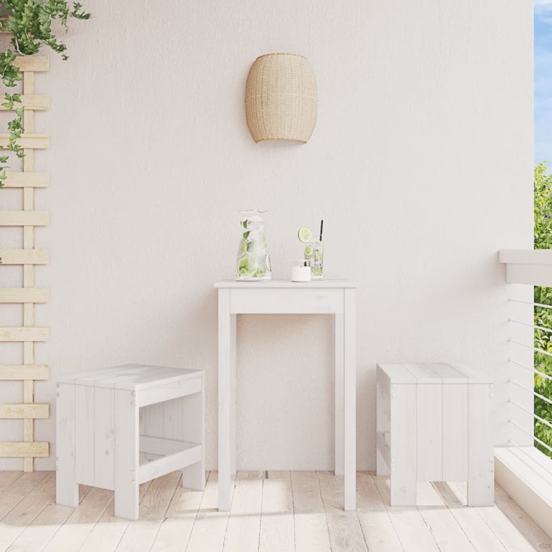 vidaXL Gartenhocker 2 Stk. Weiß 40x36x45 cm Massivholz Kiefer vidaXL Gartenhocker 2 Stk. Weiß 40x36x45 cm Massivholz Kiefer