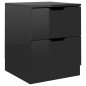 vidaXL Nachttische 2 Stk. Hochglanz-Schwarz 40x40x50 cm Spanplatte vidaXL Nachttische 2 Stk. Hochglanz-Schwarz 40x40x50 cm Spanplatte