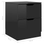 vidaXL Nachttische 2 Stk. Hochglanz-Schwarz 40x40x50 cm Spanplatte vidaXL Nachttische 2 Stk. Hochglanz-Schwarz 40x40x50 cm Spanplatte