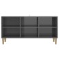 vidaXL TV-Schrank mit Massivholz-Beinen Hochglanz-Grau 103,5x30x50 cm vidaXL TV-Schrank mit Massivholz-Beinen Hochglanz-Grau 103,5x30x50 cm