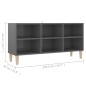 vidaXL TV-Schrank mit Massivholz-Beinen Hochglanz-Grau 103,5x30x50 cm vidaXL TV-Schrank mit Massivholz-Beinen Hochglanz-Grau 103,5x30x50 cm