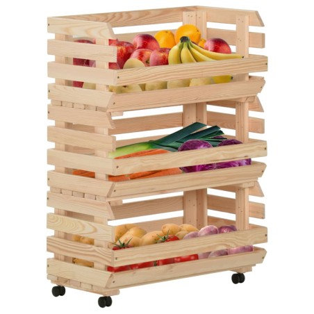 vidaXL Gemüsewagen 57x30x80 cm Massivholz Kiefer