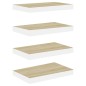 vidaXL Schweberegale 4 Stk. Eiche und Weiß 50x23x3,8 cm MDF vidaXL Schweberegale 4 Stk. Eiche und Weiß 50x23x3,8 cm MDF
