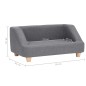 vidaXL Hundesofa Grau 95x63x39 cm Leinen vidaXL Hundesofa Grau 95x63x39 cm Leinen