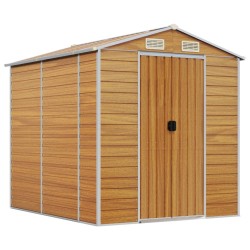 vidaXL Gerätehaus Hellbraun 191x215x198 cm Verzinkter Stahl