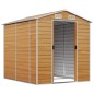 vidaXL Gerätehaus Hellbraun 191x215x198 cm Verzinkter Stahl vidaXL Gerätehaus Hellbraun 191x215x198 cm Verzinkter Stahl