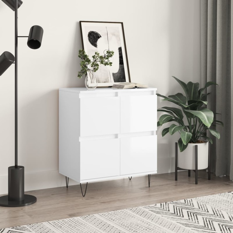 vidaXL Sideboard Hochglanz-Weiß 60x35x70 cm Holzwerkstoff vidaXL Sideboard Hochglanz-Weiß 60x35x70 cm Holzwerkstoff