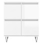 vidaXL Sideboard Hochglanz-Weiß 60x35x70 cm Holzwerkstoff vidaXL Sideboard Hochglanz-Weiß 60x35x70 cm Holzwerkstoff