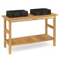 vidaXL Waschtisch mit Schwarzen Marmorbecken Massivholz Teak vidaXL Waschtisch mit Schwarzen Marmorbecken Massivholz Teak