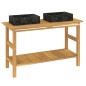 vidaXL Waschtisch mit Schwarzen Marmorbecken Massivholz Teak vidaXL Waschtisch mit Schwarzen Marmorbecken Massivholz Teak