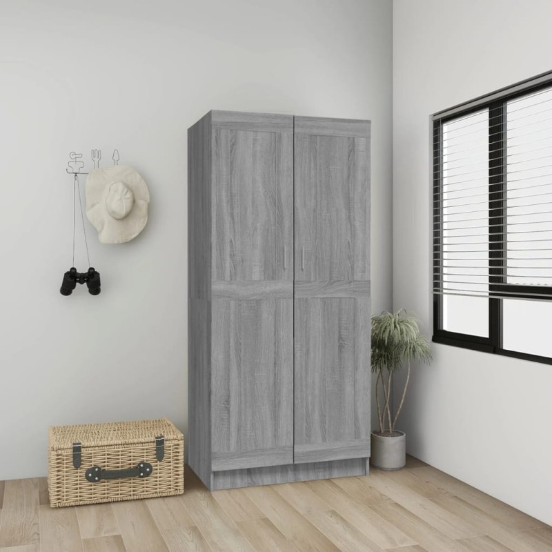 vidaXL Kleiderschrank Grau Sonoma 82,5x51,5x180 cm Holzwerkstoff vidaXL Kleiderschrank Grau Sonoma 82,5x51,5x180 cm Holzwerkstoff