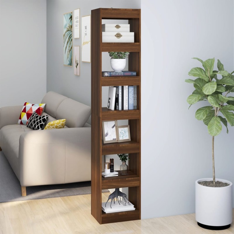 vidaXL Bücherregal/Raumteiler Braun Eichen-Optik 40x30x198 cm vidaXL Bücherregal/Raumteiler Braun Eichen-Optik 40x30x198 cm