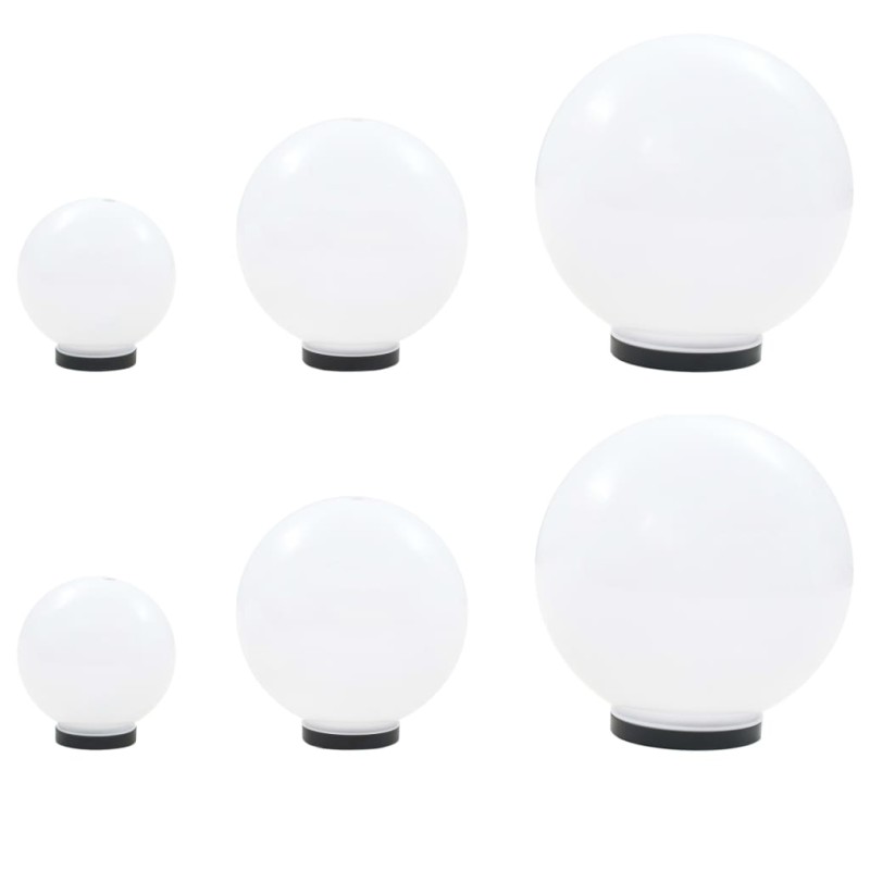 6 Stk. LED-Gartenleuchten-Set Kugelförmig 20/30/40 cm PMMA 6 Stk. LED-Gartenleuchten-Set Kugelförmig 20/30/40 cm PMMA