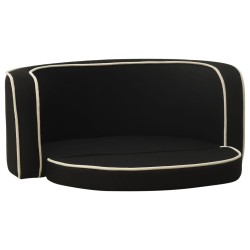vidaXL Hundesofa Klappbar Schwarz 76x71x30 cm Leinen Waschbares Kissen