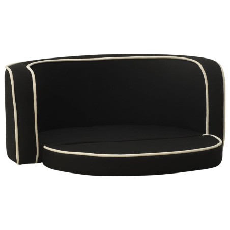 vidaXL Hundesofa Klappbar Schwarz 76x71x30 cm Leinen Waschbares Kissen