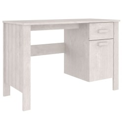 vidaXL Schreibtisch HAMAR Weiß 113x50x75 cm Massivholz Kiefer