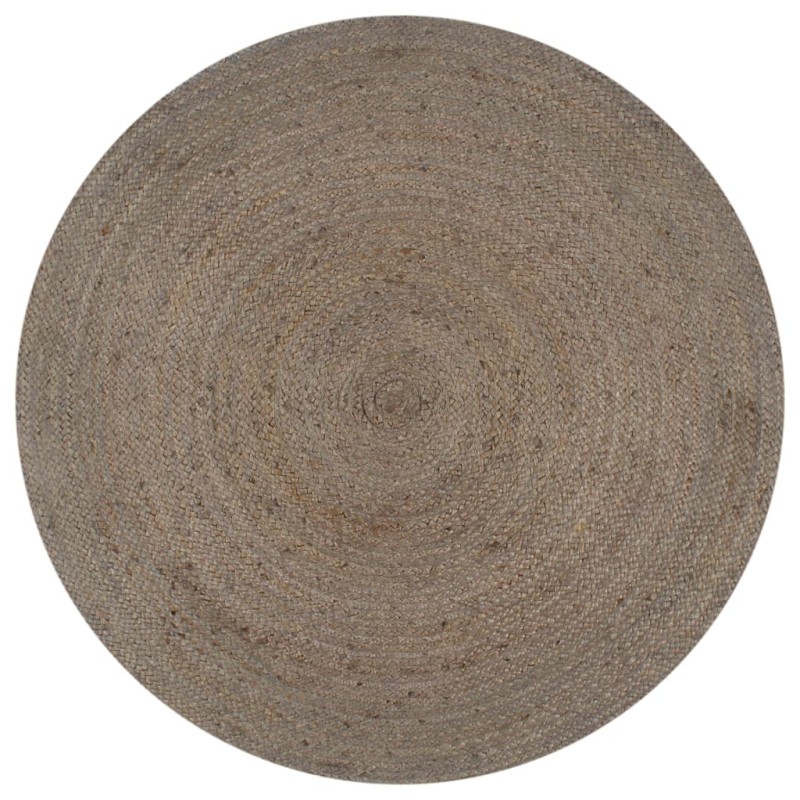 vidaXL Teppich Handgefertigt Jute Rund 150 cm Grau vidaXL Teppich Handgefertigt Jute Rund 150 cm Grau