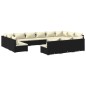 vidaXL 13-tlg. Garten-Lounge-Set mit Kissen Schwarz Poly Rattan vidaXL 13-tlg. Garten-Lounge-Set mit Kissen Schwarz Poly Rattan