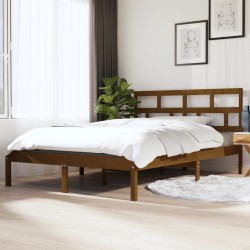 vidaXL Massivholzbett Honigbraun 120x190 cm