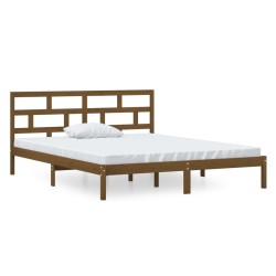 vidaXL Massivholzbett Honigbraun 120x190 cm