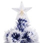 vidaXL Künstlicher Weihnachtsbaum mit LED Weiß & Blau 180 cm Glasfaser vidaXL Künstlicher Weihnachtsbaum mit LED Weiß & Blau 180 cm Glasfaser