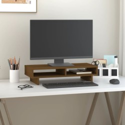 vidaXL Monitorständer Honigbraun 60x27x14 cm Massivholz Kiefer