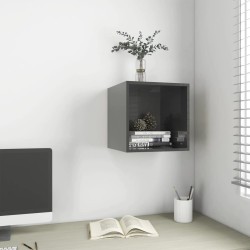vidaXL Wandschrank Hochglanz-Grau 37x37x37 cm Holzwerkstoff