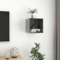 vidaXL Wandschrank Hochglanz-Grau 37x37x37 cm Holzwerkstoff vidaXL Wandschrank Hochglanz-Grau 37x37x37 cm Holzwerkstoff
