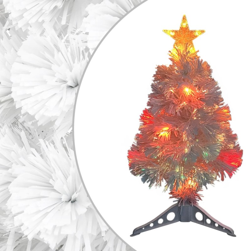 vidaXL Künstlicher Weihnachtsbaum mit LED Weiß 64 cm Glasfaser vidaXL Künstlicher Weihnachtsbaum mit LED Weiß 64 cm Glasfaser