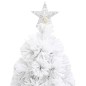 vidaXL Künstlicher Weihnachtsbaum mit LED Weiß 64 cm Glasfaser vidaXL Künstlicher Weihnachtsbaum mit LED Weiß 64 cm Glasfaser