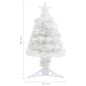 vidaXL Künstlicher Weihnachtsbaum mit LED Weiß 64 cm Glasfaser vidaXL Künstlicher Weihnachtsbaum mit LED Weiß 64 cm Glasfaser