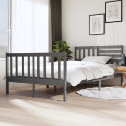 vidaXL Massivholzbett Grau 120x200 cm