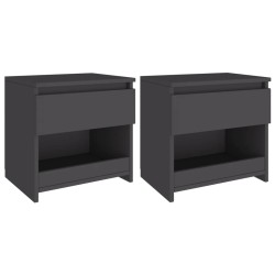 vidaXL Nachttische 2 Stk. Grau 40x30x39 cm Holzwerkstoff