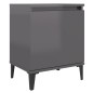 vidaXL Nachttische mit Metallbeinen 2 Stk. Hochglanz-Grau 40x30x50 cm vidaXL Nachttische mit Metallbeinen 2 Stk. Hochglanz-Grau 40x30x50 cm