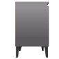 vidaXL Nachttische mit Metallbeinen 2 Stk. Hochglanz-Grau 40x30x50 cm vidaXL Nachttische mit Metallbeinen 2 Stk. Hochglanz-Grau 40x30x50 cm