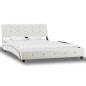 Bett mit Matratze Weiß Kunstleder 120 × 200 cm Bett mit Matratze Weiß Kunstleder 120 × 200 cm