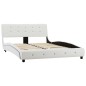 Bett mit Matratze Weiß Kunstleder 120 × 200 cm Bett mit Matratze Weiß Kunstleder 120 × 200 cm