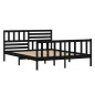 vidaXL Massivholzbett Schwarz 120x190 cm vidaXL Massivholzbett Schwarz 120x190 cm