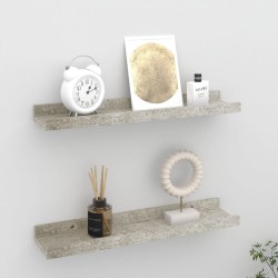 vidaXL Wandregale 2 Stk. Betongrau 40x9x3 cm