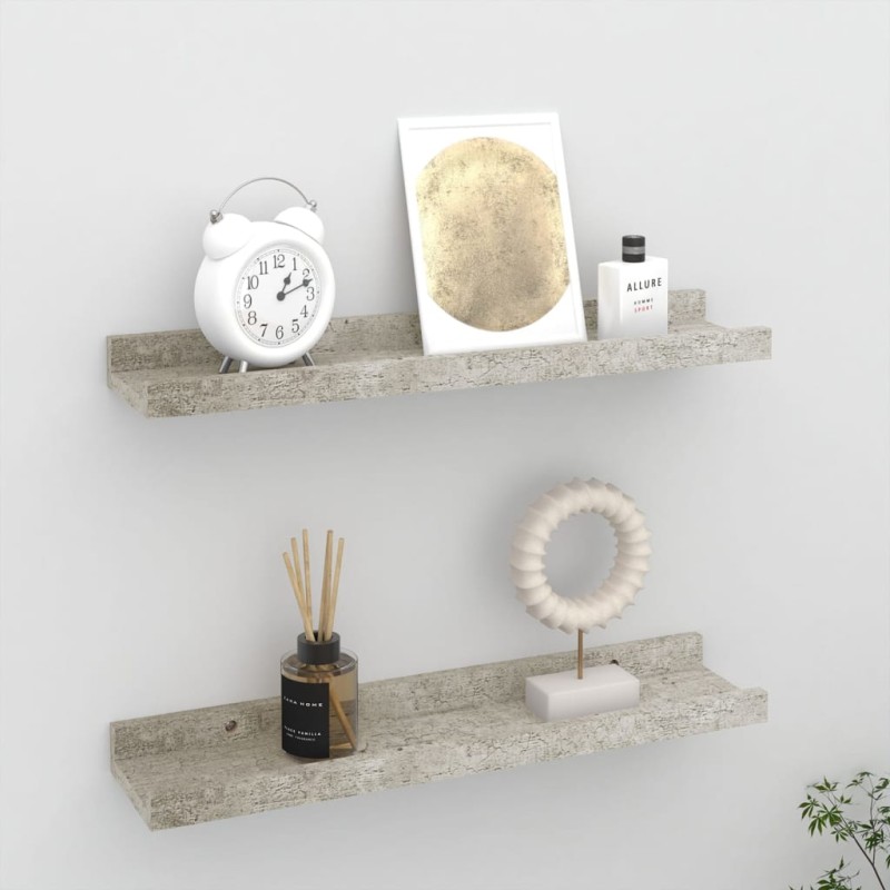vidaXL Wandregale 2 Stk. Betongrau 40x9x3 cm vidaXL Wandregale 2 Stk. Betongrau 40x9x3 cm