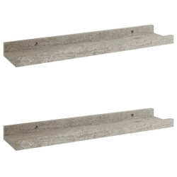 vidaXL Wandregale 2 Stk. Betongrau 40x9x3 cm
