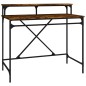 vidaXL Schreibtisch Räuchereiche 100x50x90 cm Holzwerkstoff und Eisen vidaXL Schreibtisch Räuchereiche 100x50x90 cm Holzwerkstoff und Eisen