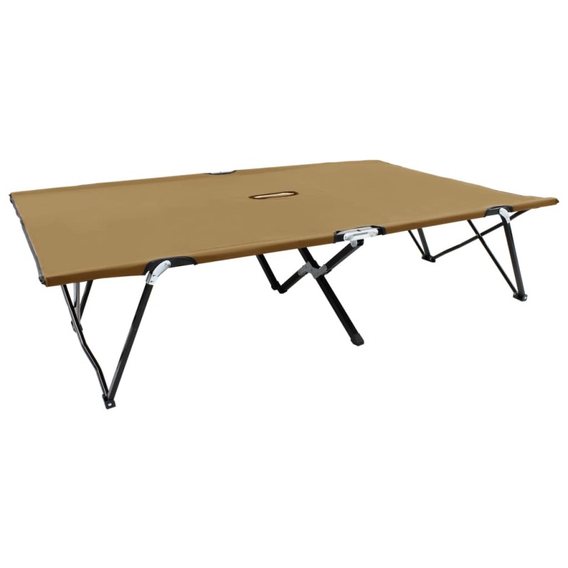 vidaXL Klappbare Sonnenliege für 2 Personen Taupe Stahl vidaXL Klappbare Sonnenliege für 2 Personen Taupe Stahl