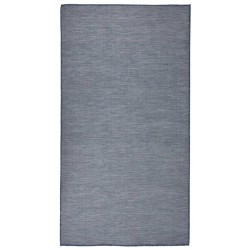 vidaXL Outdoor-Teppich Flachgewebe 80x150 cm Blau