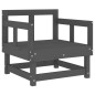 vidaXL Gartenstühle mit Kissen 2 Stk. Grau Massivholz Kiefer vidaXL Gartenstühle mit Kissen 2 Stk. Grau Massivholz Kiefer