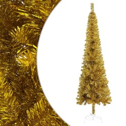 vidaXL Schlanker Weihnachtsbaum Golden 150 cm 